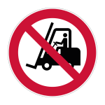 Verbodsticker Heftrucks verboden (P006)