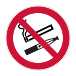 Verbodsticker Verboden te roken/vapen (vape)