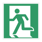 Nooduitgang sticker (Nood)uitgang links (E001)
