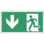 Nooduitgang sticker Vluchtweg omlaag (A180E001)
