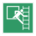Nooduitgang sticker Nooduitgang met vluchtladder rechts (E016B)
