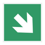 Nooduitgang sticker Vluchtweg schuin pijl (A090)