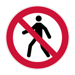 Verbodsticker Verboden voor voetgangers (P004)
