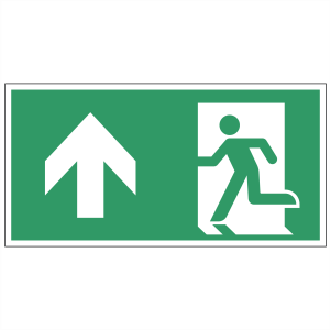 Nooduitgang sticker Vluchtweg rechtdoor (A0E001)