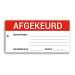 Afgekeurd hanglabels (liggend)