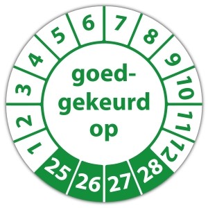 Keuringssticker goedgekeurd op - 