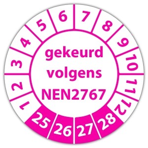Keuringssticker gekeurd volgens NEN 2767 - 