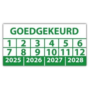 Keuringssticker goedgekeurd - 