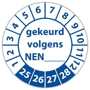 Keuringssticker gekeurd volgens NEN-norm (eigen invoer) - 