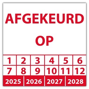 Keuringssticker afgekeurd op - 