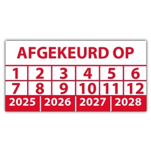 Keuringssticker afgekeurd op - 