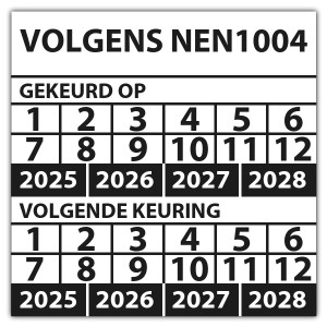 Keuringssticker dubbel volgens NEN 1004 - 
