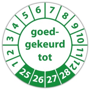 Keuringssticker goedgekeurd tot - 