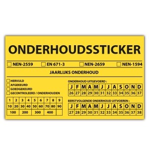 Brandblusser sticker met eigen tekst - 