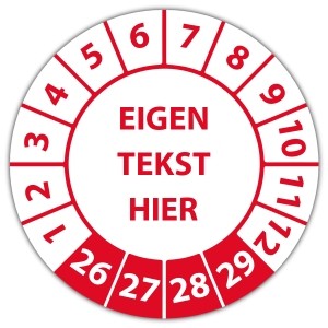 Keuringssticker "met uw tekst"