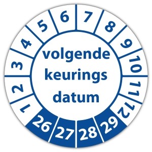 Keuringssticker volgende keuringsdatum - 