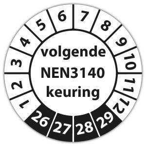 Keuringssticker volgende NEN 3140 keuring - 