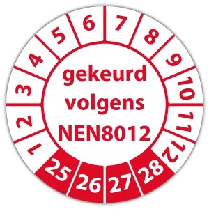 Keuringssticker gekeurd volgens NEN 8012 - 