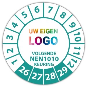 Keuringssticker volgende NEN 1010 keuring -  logo