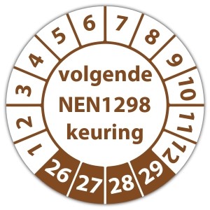 Keuringssticker volgende NEN 1298 keuring - 