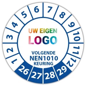 Keuringssticker volgende NEN 1010 keuring -  logo