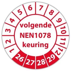 Keuringssticker volgende NEN 1078 keuring - 