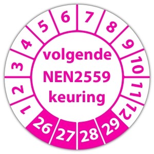 Keuringssticker volgende NEN 2559 keuring - 