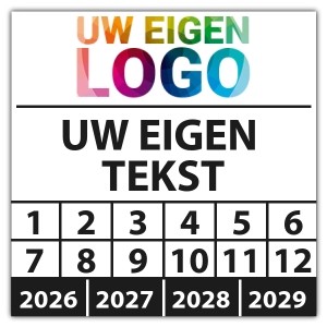 Keuringssticker met uw logo en tekst - 