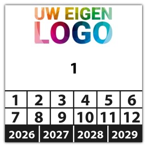 Keuringssticker genummerd met logo