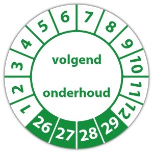 Keuringssticker volgend onderhoud - 