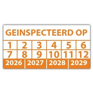 Keuringssticker geinspecteerd op - 