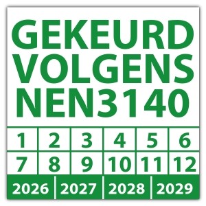 Keuringssticker gekeurd volgens NEN 3140 - 