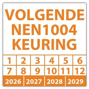 Keuringssticker volgende NEN 1004 keuring