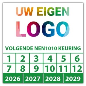 Keuringssticker volgende NEN1010 keuring logo
