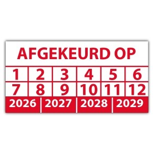Keuringssticker afgekeurd op - 