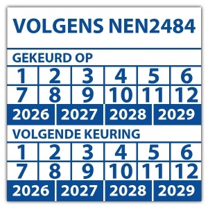 Keuringssticker dubbel volgens NEN 2484