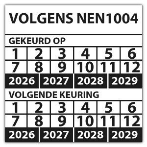 Keuringssticker dubbel volgens NEN 1004