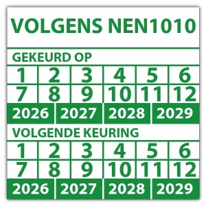 Keuringssticker dubbel volgens NEN1010 - 